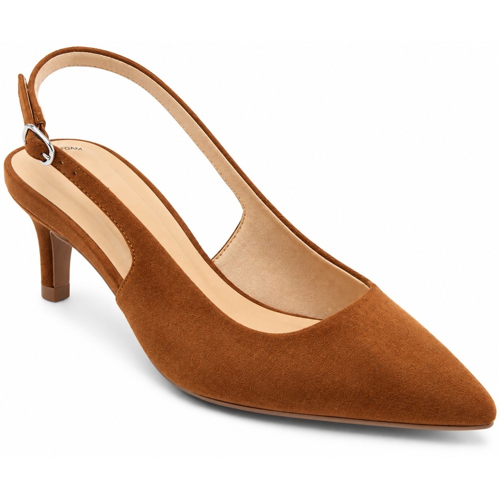 A New Day Colette Slingback Heels Womens 8.5 Cognac Pointed Toe Louis Heel NEW
